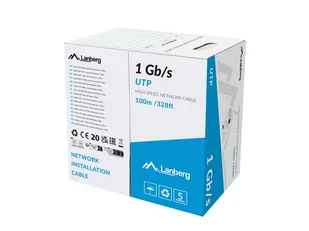 Lanberg kabel LAN UTP 1Gb/s 100m drut CCA szary LCU6-10CC-0100-S - Patchcordy - miniaturka - grafika 1