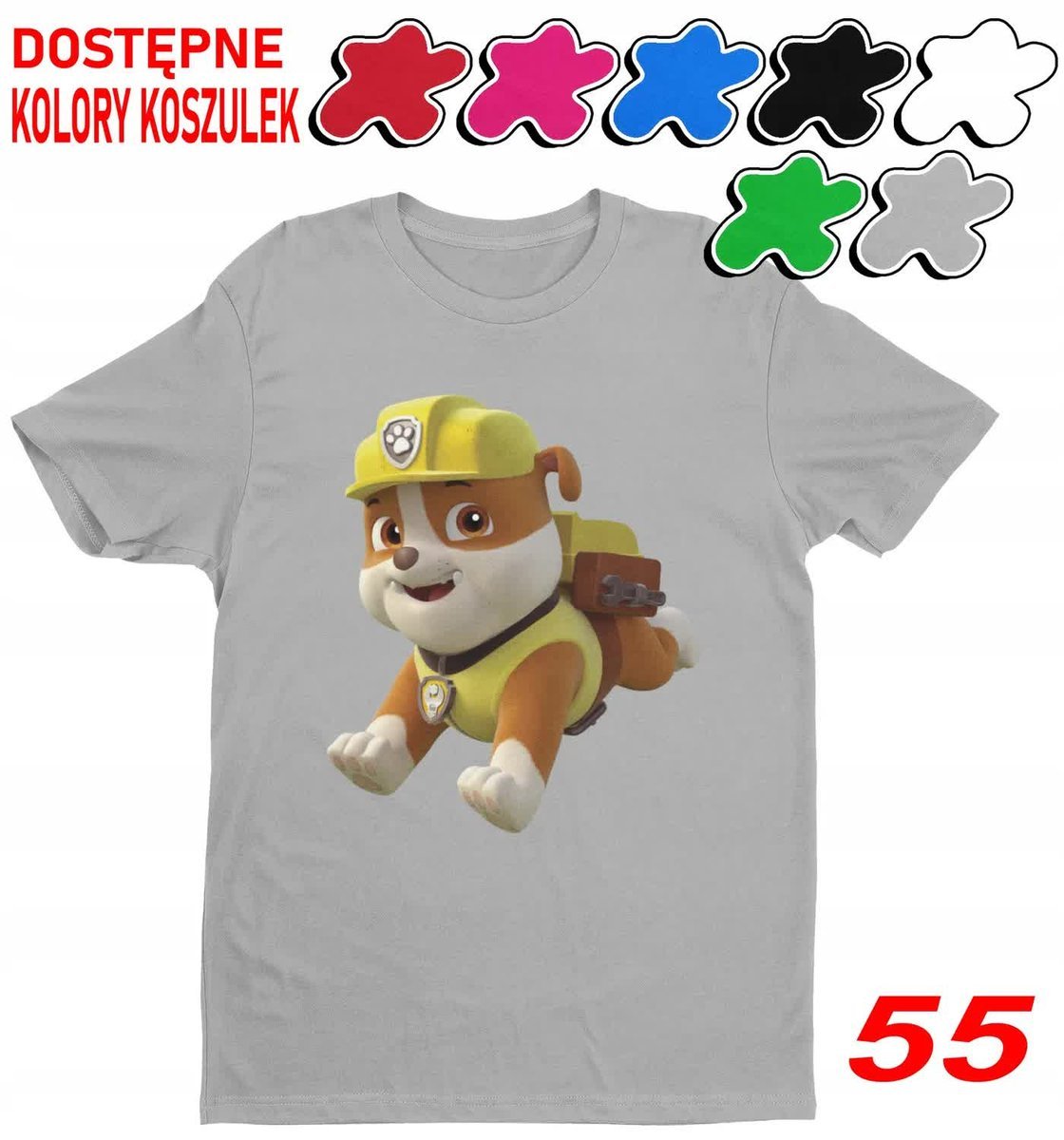 Dziecięca Koszulka Z Nadru- Wybór Psi Patrol Zuma Rubble Everest- L 146-152