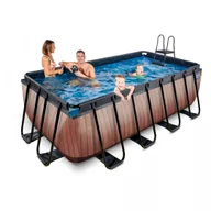 Baseny ogrodowe - Exit Basen ogrodowy stelażowy 400x200x122 cm wood  - miniaturka - grafika 1