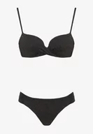 Stroje kąpielowe - Czarne Bikini Usztywniany Biustonosz Wiązany z Tyłu z Dołem Typu Figi Samarie - miniaturka - grafika 1