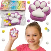 Zabawki sensoryczne - Gniotek Włochata Kocia Łapka Antystresowy Mięciutki 8 Cm Kolorowe Kulki - miniaturka - grafika 1