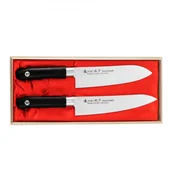 Noże kuchenne - Satake Satake Sword Smith Zest.Szefa+Santoku w drewnianym pudełku HG8325W - miniaturka - grafika 1