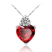 Wisiorki - Naszyjnik Wisiorek Srebro 925 Czerwone Serce - miniaturka - grafika 1