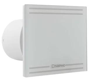 Sapho Glass - Wentylator osiowy z timerem, 8 W, kanał 100 mm, kolor biały GS102 - Wentylatory sufitowe - miniaturka - grafika 1
