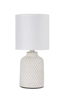 Biała lampa stołowa z ozdobną podstawą Johilu - Lampy stojące - miniaturka - grafika 1