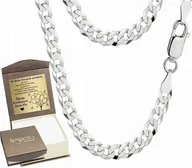 Łańcuszki - ŁAŃCUSZEK SREBRNY MĘSKI 925 NASZYJNIK PANCERKA SREBRO PEŁNE 5mm Grawer - miniaturka - grafika 1