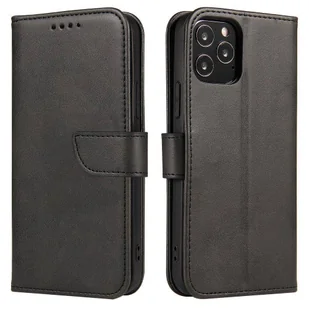 Magnet Case elegancki futerał etui pokrowiec z klapką i funkcją podstawki Honor Magic 4 Pro czarny - Etui i futerały do telefonów - miniaturka - grafika 1