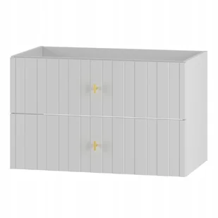 Szafka łazienkowa ELEGANTE 80 cm biała wisząca złote uchwyty mat - Szafki łazienkowe Szafka łazienkowa ELEGANTE 80 cm biała wisząca złote uchwyty mat - Szafki łazienkowe - miniaturka - grafika 1