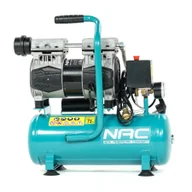 Sprężarki i kompresory - NAC Ręczny kompresor bezolejowy cichy 9 litrów, 600W, 0,8HP MA-OF-SLH-09L-0.8 - miniaturka - grafika 1