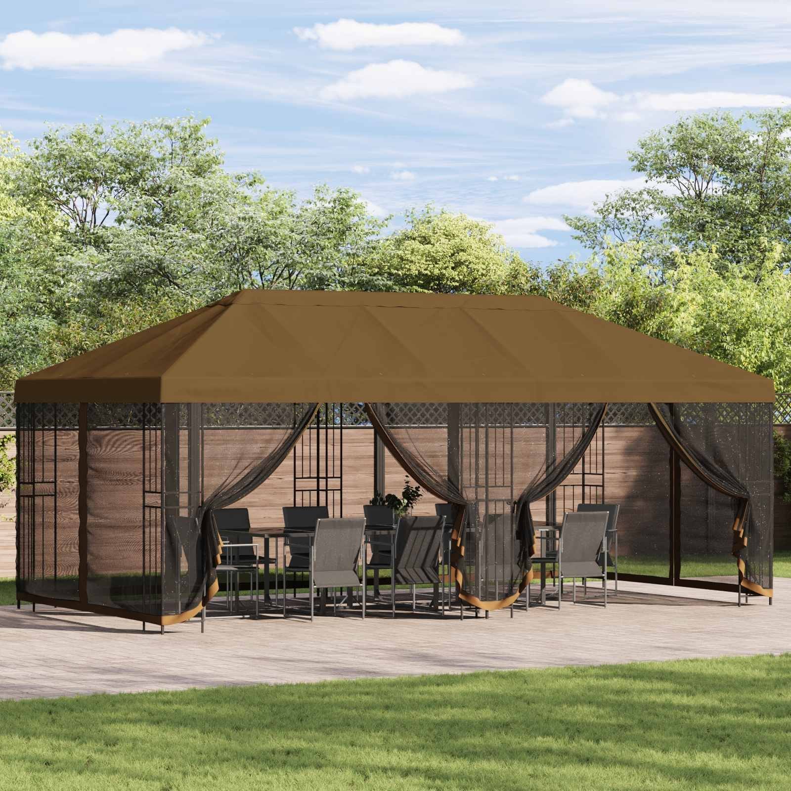 vidaXL Altana z bokami 6 x 3 m Ciemnoszary Poliester i Stal 190