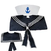 Stroje karnawałowe - Strój Marynarza Dla Chłopca Zestaw Kołnierz + Czapka Przebranie Bal - miniaturka - grafika 1