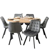 Stoły z krzesłami - Stół Z Krzesłami Zestaw Rozkładany Okrągły Komplet Do Salon Jadalni Kuchni - miniaturka - grafika 1