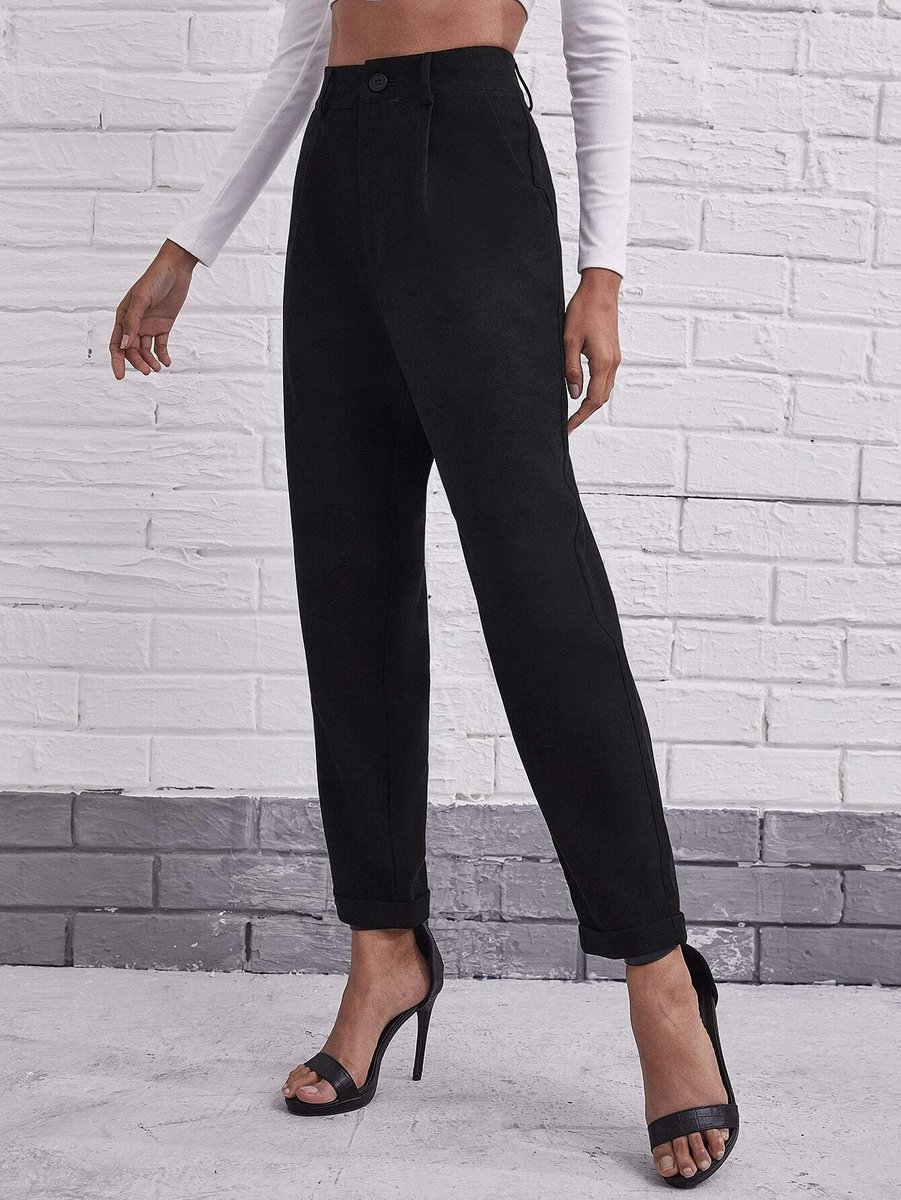 SHEIN SPODNIE DAMSKIE CZARNE ELEGANCKIE 38 V7H