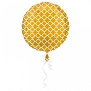Balony i akcesoria - Balon foliowy 43cm, okrągły złoto-biały - miniaturka - grafika 1