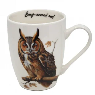 Kubek w koszyczku porcelana elegancki Ptak Sowa 350 ml - Kubki - miniaturka - grafika 1