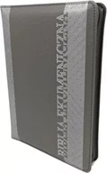 Religia i religioznawstwo - Towarzystwo biblijne Biblia Ekumeniczna bez ksiąg deuterokanonicznych, skórzana, zamek, srebrzenia, oprawa miękka, szara - miniaturka - grafika 1