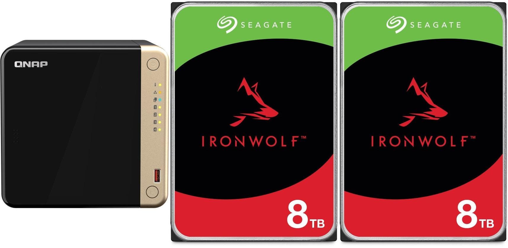 Serwer plików Qnap TS-464-8G + 2x Seagate IronWolf 8TB ST8000VN004