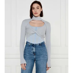 Patrizia Pepe Bluzka 2w1 Slim Fit - Bluzki damskie - miniaturka - grafika 1