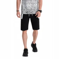 Spodenki męskie - Krótkie spodenki męskie dresowe czarne V3 W239 XXL - miniaturka - grafika 1