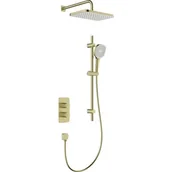 Zestawy prysznicowe - Zestaw prysznicowy podtynkowy KFA ARMATURA Malaga 5759-301-31 Złoto szczotkowane z deszczownicą - miniaturka - grafika 1