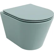 Miski WC - Mexen Rico Miska Wc Rimless Z Deską Wolnoopadającą Slim, Duroplast, Zielona Jasna Mat - 30724048 - miniaturka - grafika 1