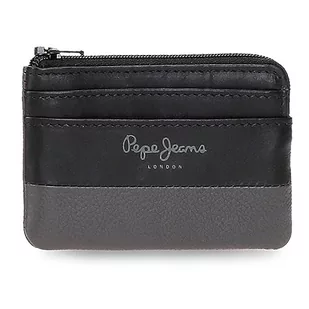 Pepe Jeans Dual Portfel Czarny 11x7x1,5 cms Skóra, czarny, Talla única, portmonetka - Portfele - miniaturka - grafika 1