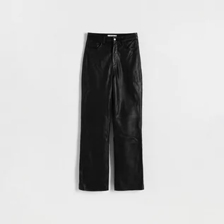Spodnie damskie - Reserved - Skórzane spodnie - Czarny - grafika 1