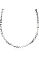 Naszyjniki męskie - Emporio Armani Męski naszyjnik ze stali nierdzewnej z zapięciem na karabińczyk Szary i biały 57Lx0.8Wxcm - miniaturka - grafika 1