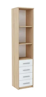 Regał z półkami i szufladami do salonu dąb sonoma + biały L7-F89 - Półki do salonu - miniaturka - grafika 1