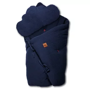 Hi Little One - Kołderka z podusią i Rożek z oddychającej bawełny organicznej GOTS QUILT BABY HORN NAVY - Pościel dla dzieci - miniaturka - grafika 1