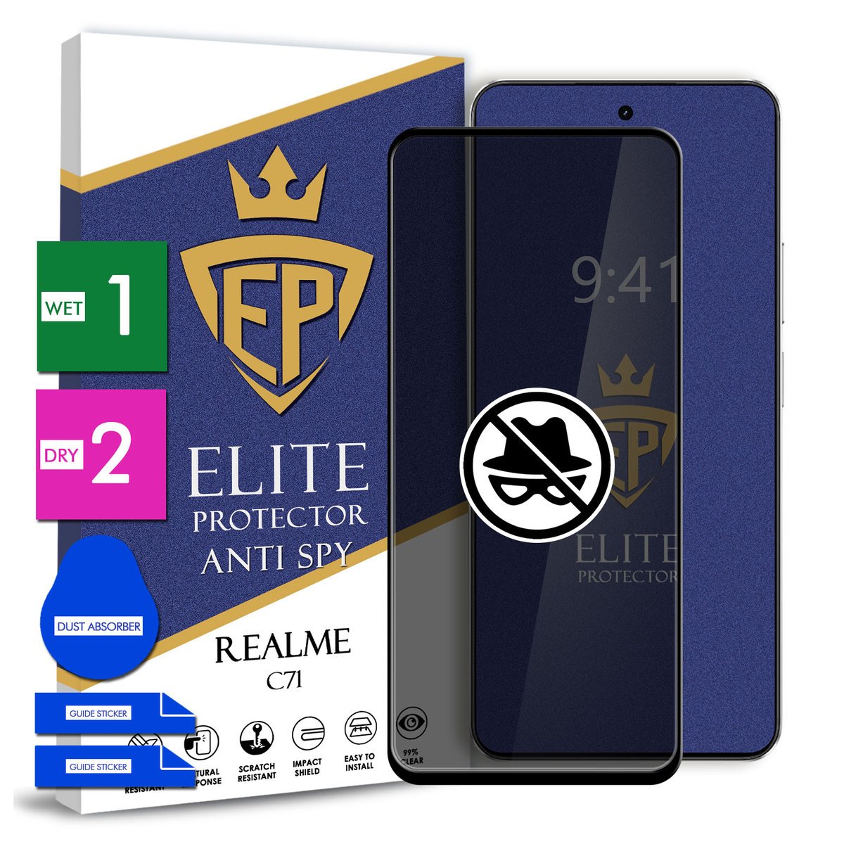 SZKŁO PRYWATYZUJĄCE NA TELEFON REALME C71 HARTOWANE 9H CAŁY EKRAN 5D