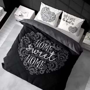 Pościel bawełniana, Home sweet home, 3-elementowa, 160x200 - Pościel - miniaturka - grafika 1