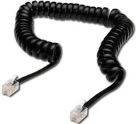 Kable miedziane - Digitus Kabel telefoniczny spiralka RJ10 4m AK-460101-040-S - miniaturka - grafika 1