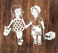 Scrapbooking - Dzieci z zabawkami- wycinanka z kartonu - miniaturka - grafika 1