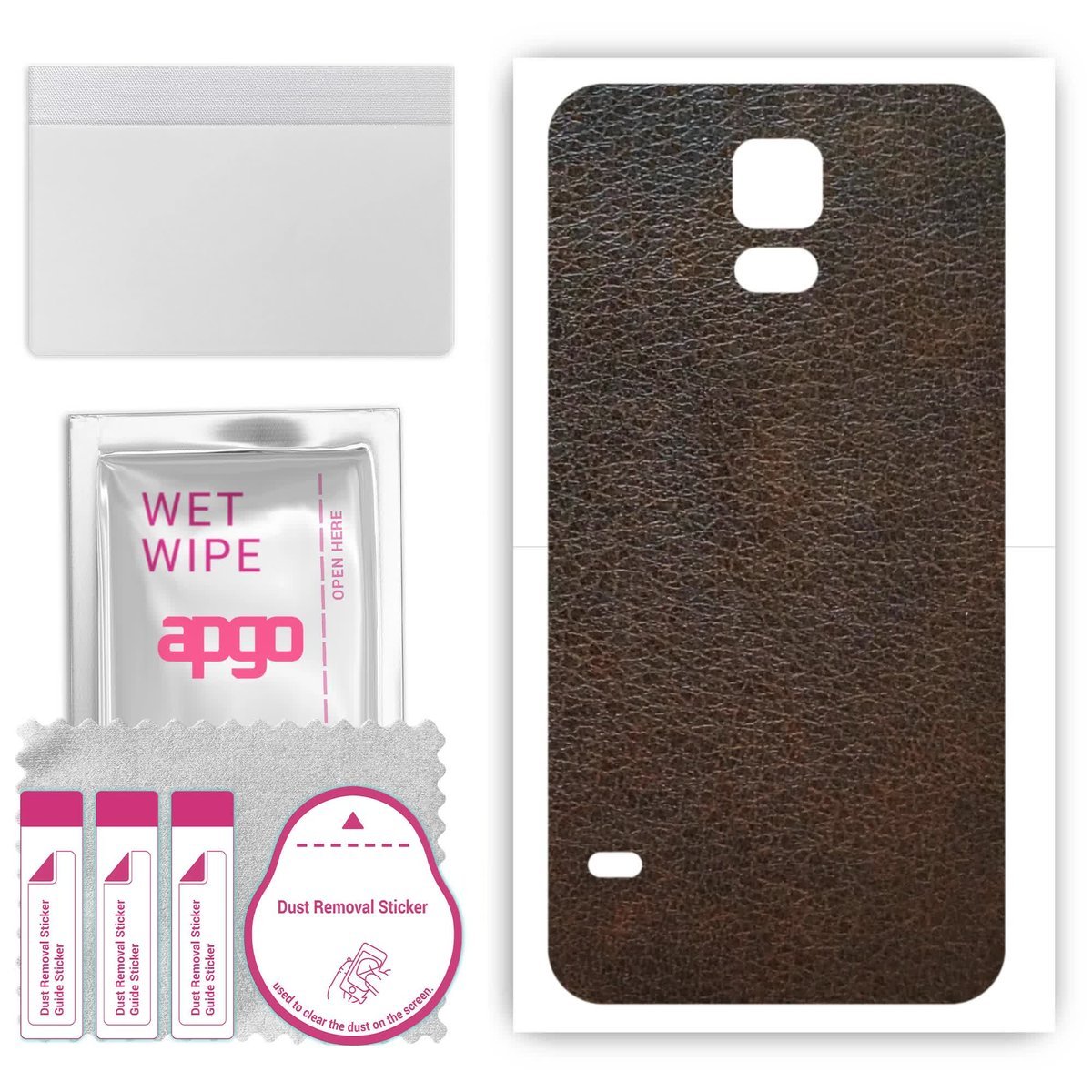 Folia naklejka skórka strukturalna na TYŁ do Samsung Galaxy S5 SM-G900F - Skóra Brązowa - apgo SKINS