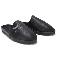 Kapcie męskie - Kapcie Skórzane Wygodne Modne Stylowe Papcie Domowe Męskie Czarne Profilowane Legend 41 - miniaturka - grafika 1