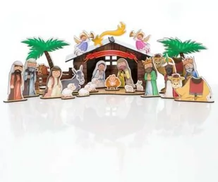 Szopka Bożonarodzeniowa drewniana - Ikony i obrazy sakralne - miniaturka - grafika 1