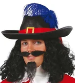 Dodatki do strojów karnawałowych - Guirca Kapelusz "Muszkieter z niebieskim piórkiem" GUIRCA GU13544 - miniaturka - grafika 1