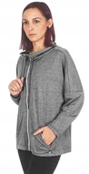 Bluzy damskie - Bluza Damska Dresowa Rozsuwana 65535 r M szara - miniaturka - grafika 1