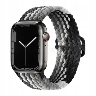 PLECIONY PASEK DO APPLE WATCH 10 9 8 7 6 SE 40mm 41mm 42mm SZARO-CZARNY - Akcesoria do smartwatchy - miniaturka - grafika 1