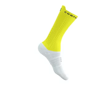 COMPRESSPORT Skarpetki rowerowe PRORACING SOCKS V4 BIKE white/safe yellow - Skarpetki kolarskie - miniaturka - grafika 4