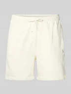 Spodnie sportowe męskie - Szorty z dzianiny dresowej o kroju regular fit z tunelem - miniaturka - grafika 1