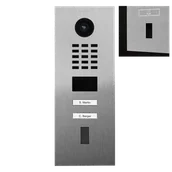 Wideodomofony - Wideodomofon IP dwuprzyciskowy DoorBird D2102FV EKEY szczotkowana stal nierdzewna V2A - miniaturka - grafika 1