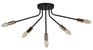 Lampy sufitowe - Candellux Lampa sufitowa czarno-złota 5x40W E14 Tiara 35-79268 35-79268 - miniaturka - grafika 1