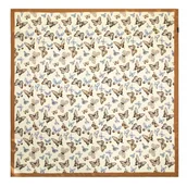 Apaszki i szaliki męskie - Damska chusta jedwabna we wzory kremowo - brązowa - miniaturka - grafika 1