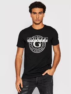 Koszulki męskie - GUESS T-Shirt M1BI35 J1311 Czarny Slim Fit - grafika 1