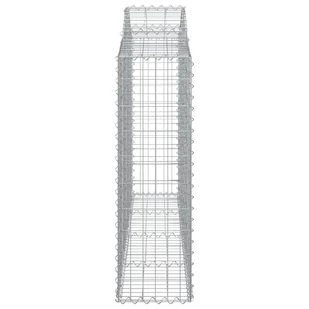 VIDAXL Kosze gabionowe, 14 szt, 200x30x100/120cm, galwanizowane żelazo - Ogrodzenia - miniaturka - grafika 6