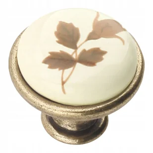 Gałka meblowa Gamet GP19 złoty porcelana dekor 2 - Meble modułowe i akcesoria - miniaturka - grafika 1