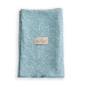 Otulacze - BabyMatex Kocyk dziecięcy 80x120 Muslin Design otulacz niebieski dinozaury - miniaturka - grafika 1