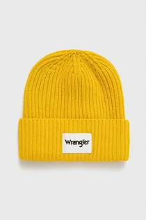 Czapki męskie - Wrangler czapka kolor żółty z grubej dzianiny - grafika 1